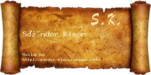 Sándor Kleon névjegykártya