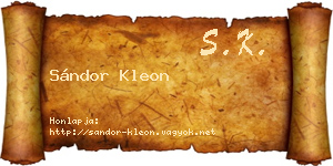 Sándor Kleon névjegykártya