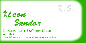 kleon sandor business card